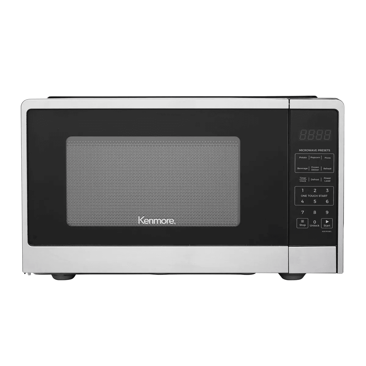 Kenmore 900W Countertop Microwave Oven Stainless Steel: 0.9 Cu Ft, Child Lock, 10 Power Levels, Small Microwave for Dorm