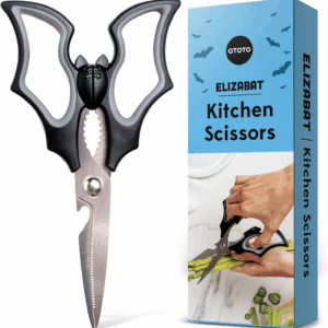 Elizabat Kitchen Scissors - Halloween Goth Cute Bat Kitchen Shears, Gothic Scissors Utensils - Spooky Bats Halloween Gifts, Cute Gadgets