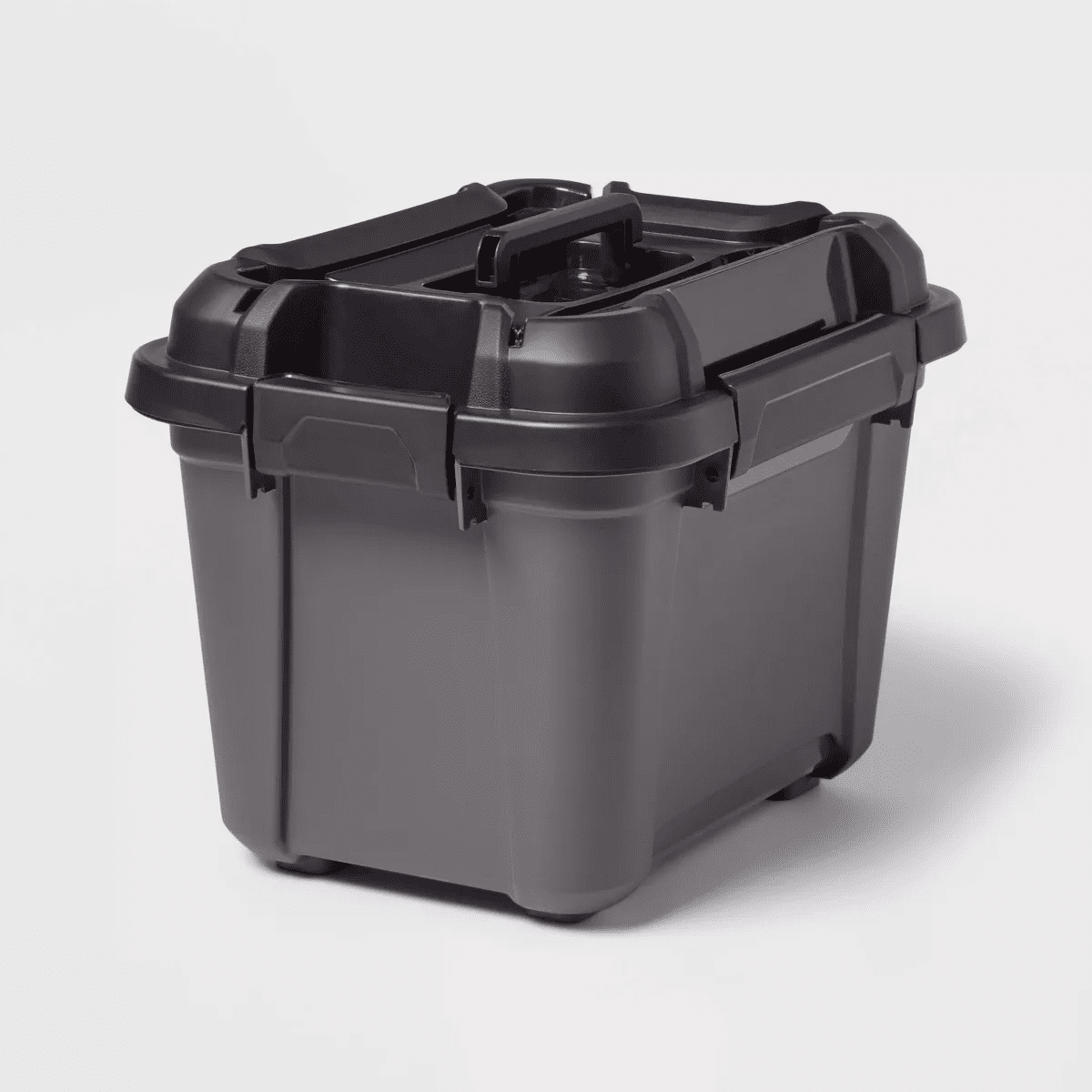 Tool and Hardware Latching Storage Box with Handle - Brightroomâ„¢: Gray Multi-Compartment Tote, 18L Capacity