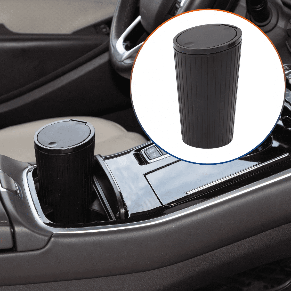 Unique Bargains Car Trash Can Portable Car Cup Holder Trash Bin 1 Pc - Image 2
