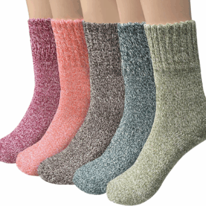Pack of 5 Womens Wool Socks Winter Warm Hiking Socks Casual Calf Athletic Socks Gifts