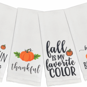 Fall Kitchen Towels Autumn Dish Towels Premium Pumpkin Decor Harvest Thanksgiving Towels Set of 4 15”X 25” 100% Cotton