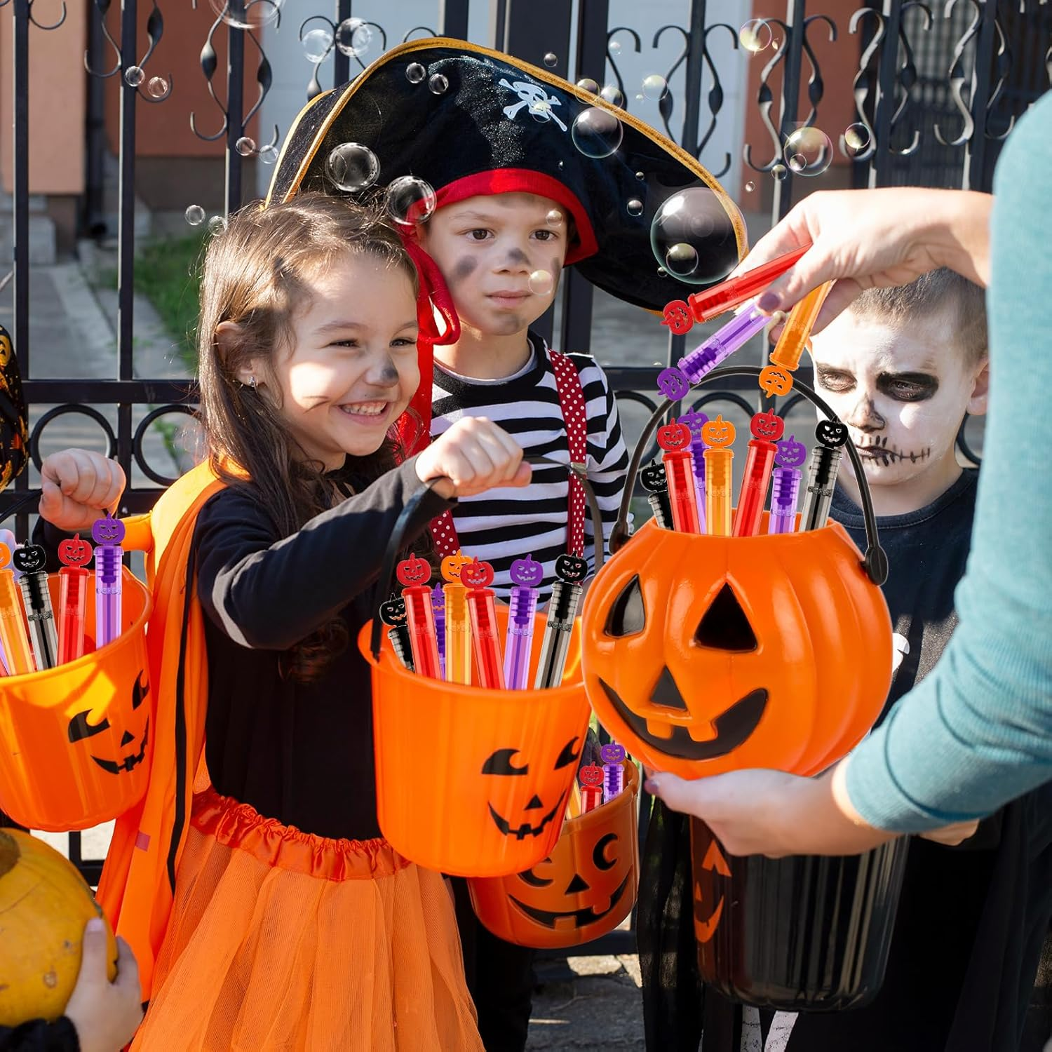 80 PCS Halloween Party Favor for Kids, Halloween Mini Bubble Wands Halloween Gifts for Trick or Treating, School Classroom Rewards, Goodie Bag Fillers - Image 4
