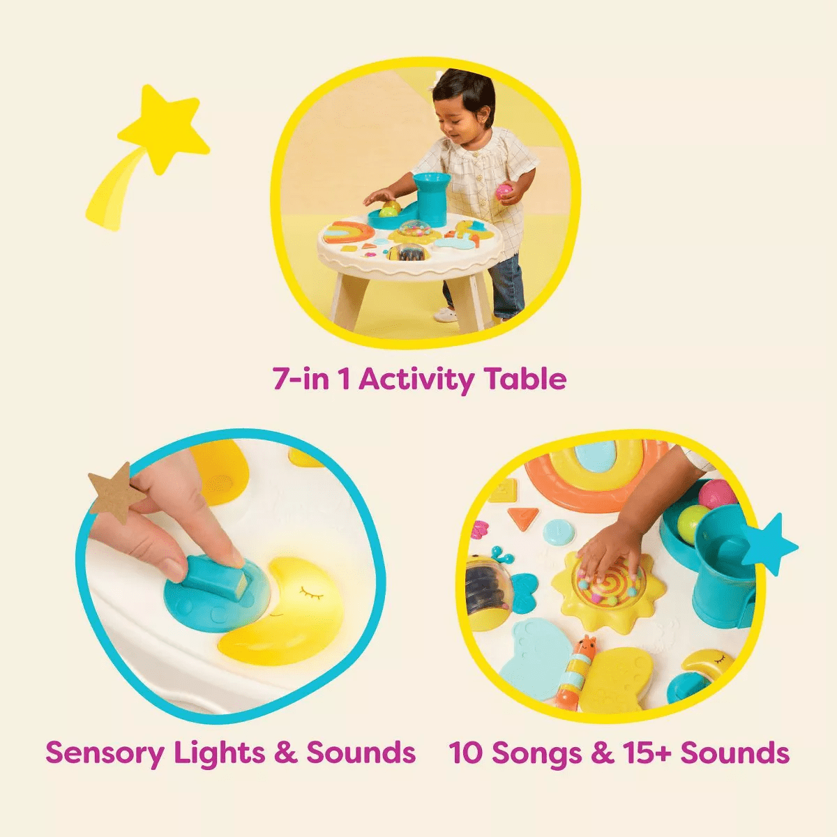 B. Toys - Baby Activity Table - Colorful & Sensory Station: Music & Sound Effects, Plastic Play Center - Image 3