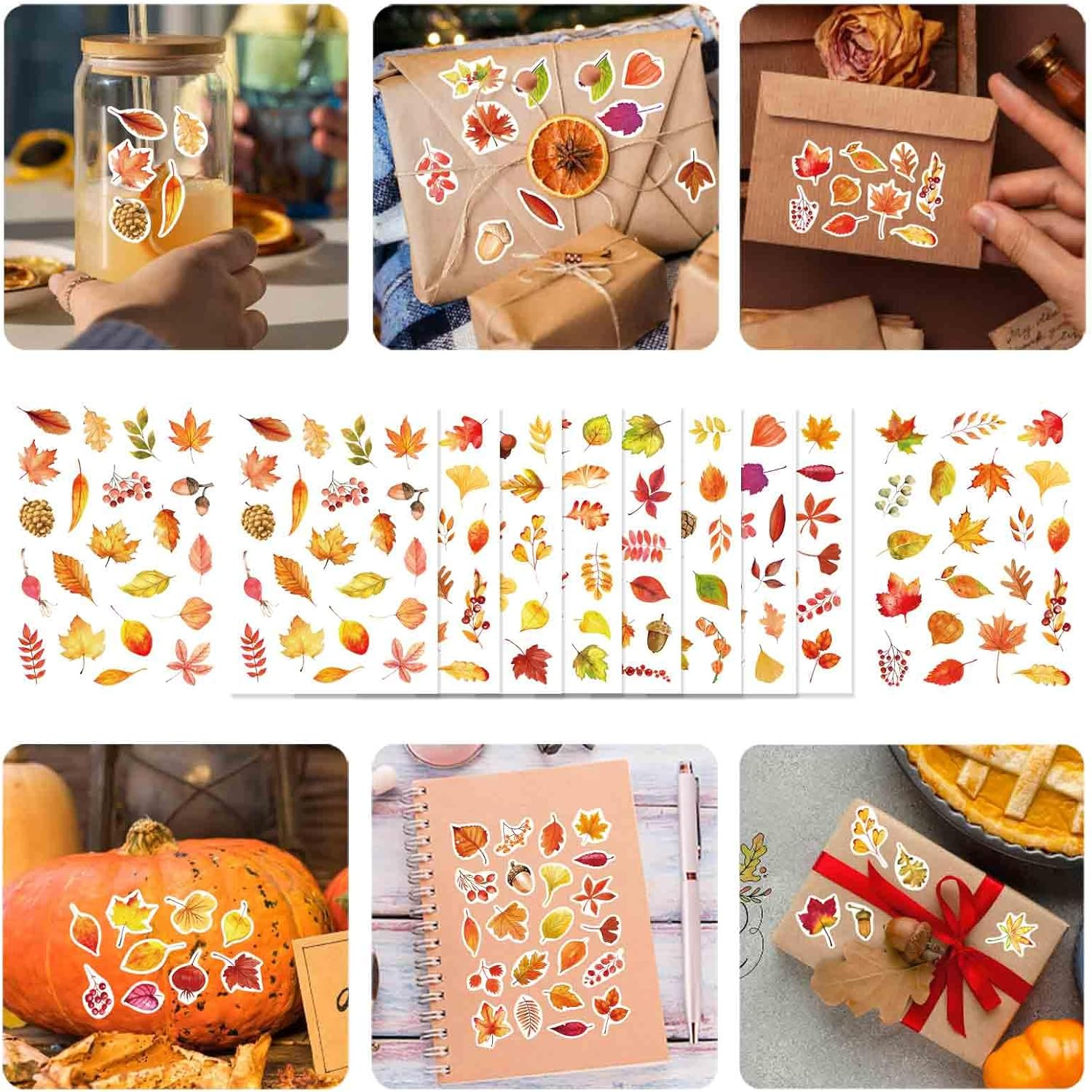 32 Sheets Fall Maple Leaves Stickers - Self Adhesive Autumn Stickers, Party Supplies for Thanksgiving, Harvest & November Decor - Image 7