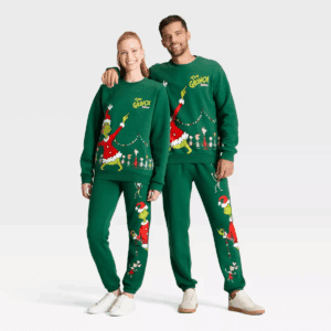 Adult Grinch Fleece Graphic Sweatshirt - Dark Green