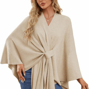Women'S Elegant Shawl Wraps Soft Open Front Poncho Sweater for Spring Fall Winter