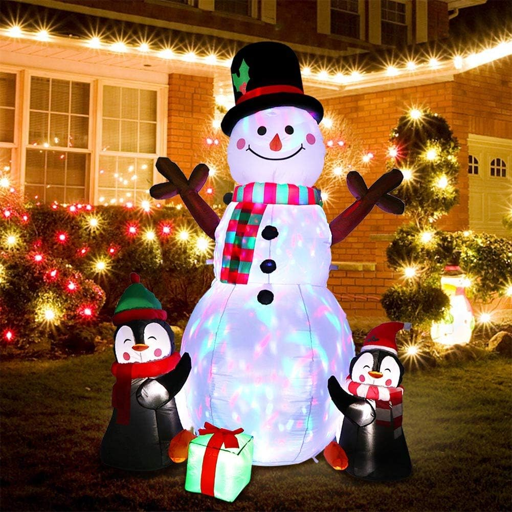 6Ft Christmas Inflatables Christmas Decorations Outdoor, Inflatable Snowman Penguin Blow up Yard Decorations with Rotating LED Lights for Indoor Outdoor Christmas Decorations Yard Garden Decor - Image 7