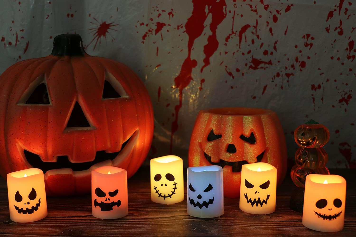 Halloween Flameless Votive Candles Color Changing with Remote Timer, Battery Operated LED Tealight Candles for Halloween Home Decoration Gifts(6 Pack, 1.5” X 2”)(Battery Included) - Image 3