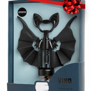Vino Spooky Bat 2-In-1 Wine & Beer Opener, Corkscrew & Bottle Opener - Goth Wine Accessories & Gifts for Wine Lovers