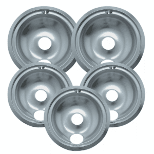 Range Kleen 5Pk Style B Economy Drip Bowls Silver: Metal Stove Burner Drip Pans, 10.25" Diameter, 5 Pieces