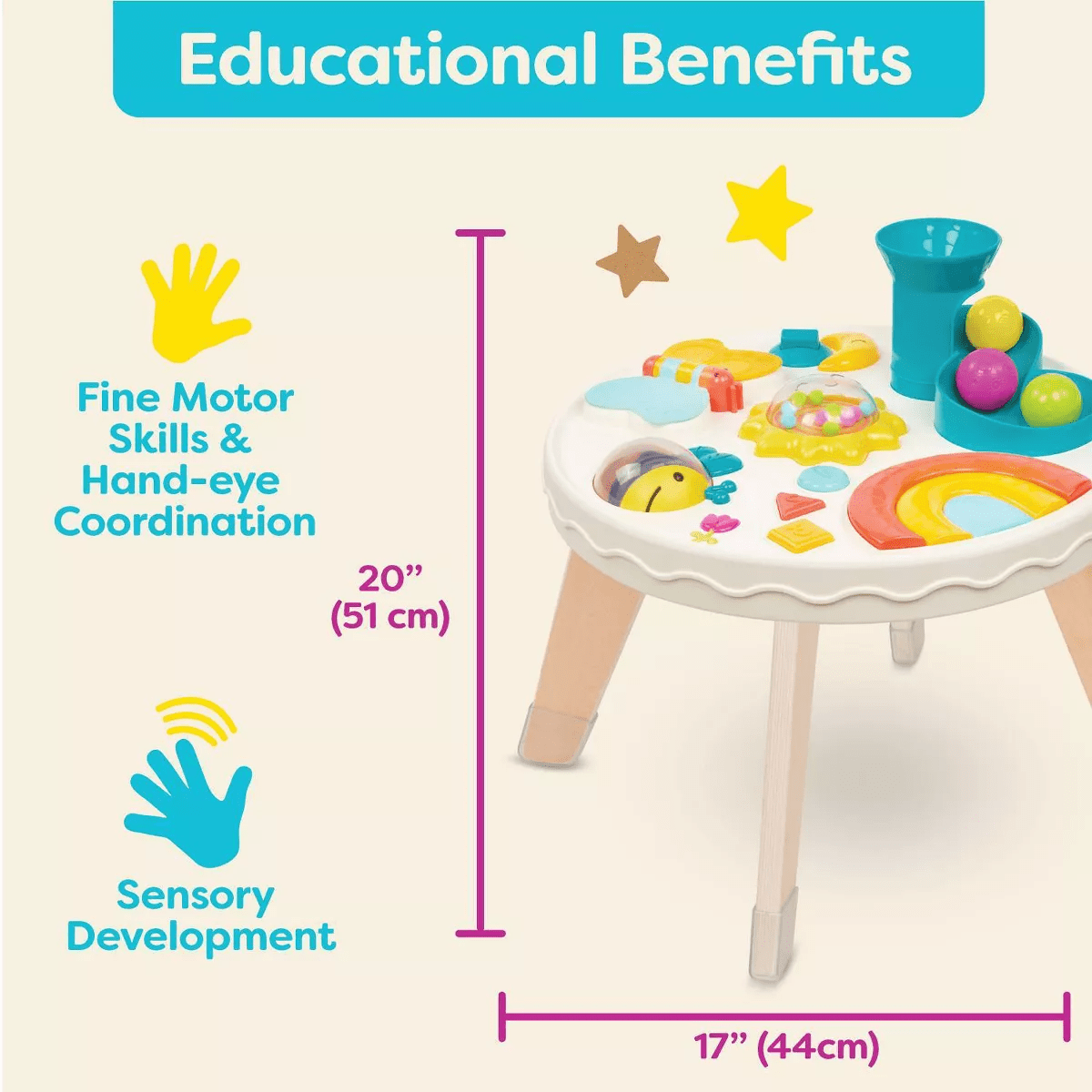 B. Toys - Baby Activity Table - Colorful & Sensory Station: Music & Sound Effects, Plastic Play Center - Image 4