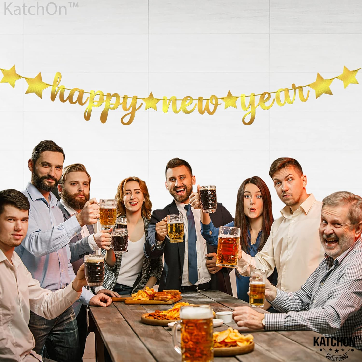 , Shiny Gold Happy New Year Banner - No DIY, 10 Feet | New Years Eve Party Supplies 2026 | New Years Eve Banner for Happy Decorations 2026, NYE Decorations 2026 - Image 7