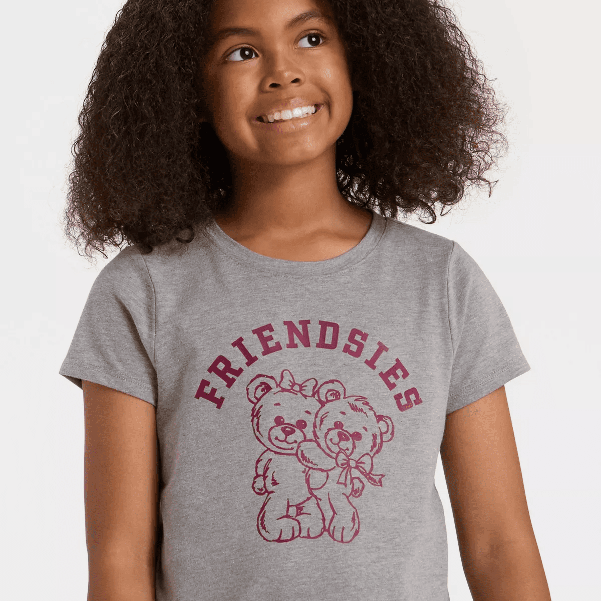 Girls' Short Sleeve Friendsies Graphic T-Shirt - Cat & Jack™ Medium Charcoal - Image 2