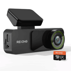 Rexing V1 Lite 2K Wi-Fi Dash Cam with USB-C Connection and 32GB Microsd Card