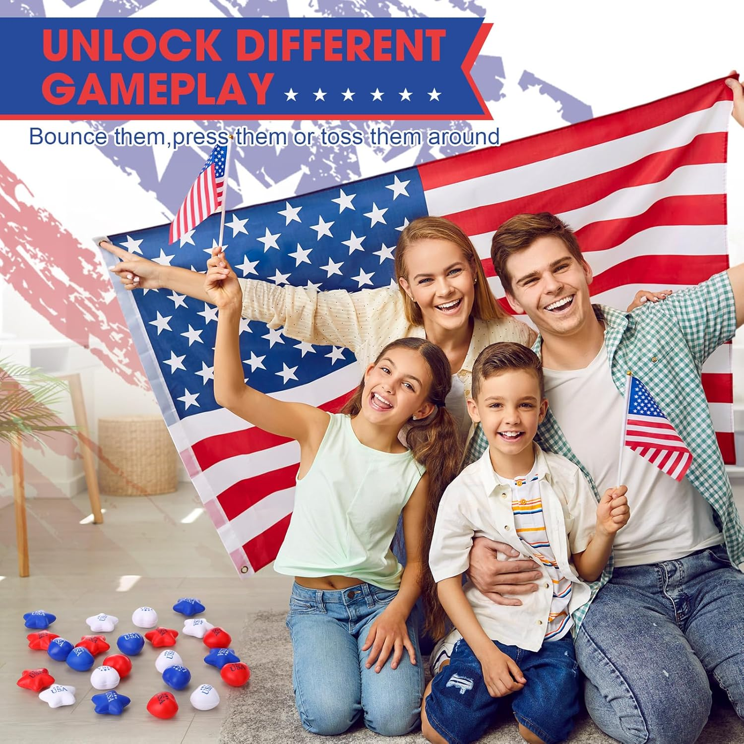 30 Pcs 4Th of July Stress Balls Mini Bulk Patriotic Foam Star Stress Red White Blue Heart Stressballs Independence Day Relief Balls for School Carnival Reward Patriotic Party Favor - Image 6