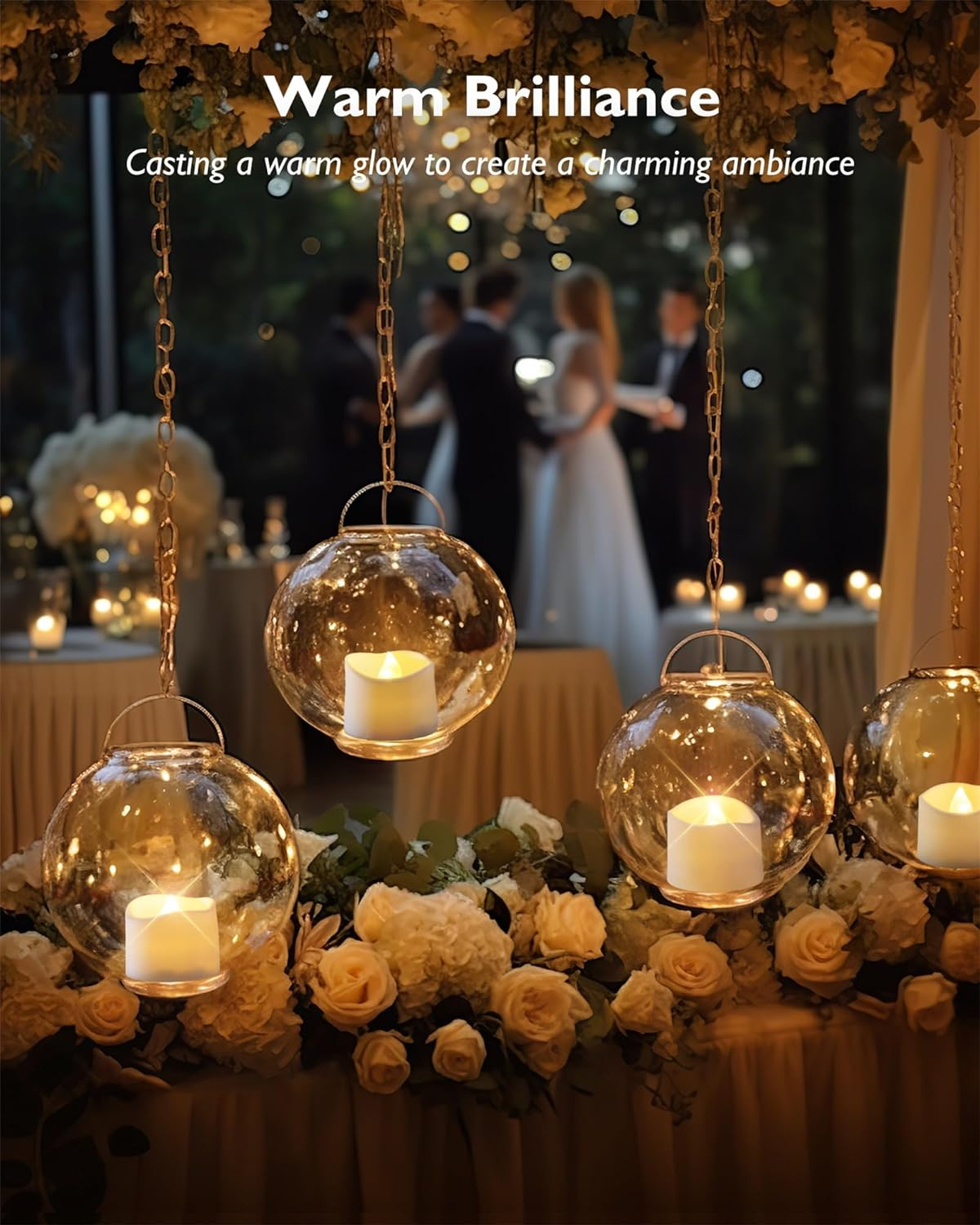 12Pcs Flickering Flameless Candle Battery Operated, 200+Hours Fake Electric LED Tea Lights for Votive, Centerpiece Table Decorations, Wedding, Aniversary, Halloween, Christmas - Image 2