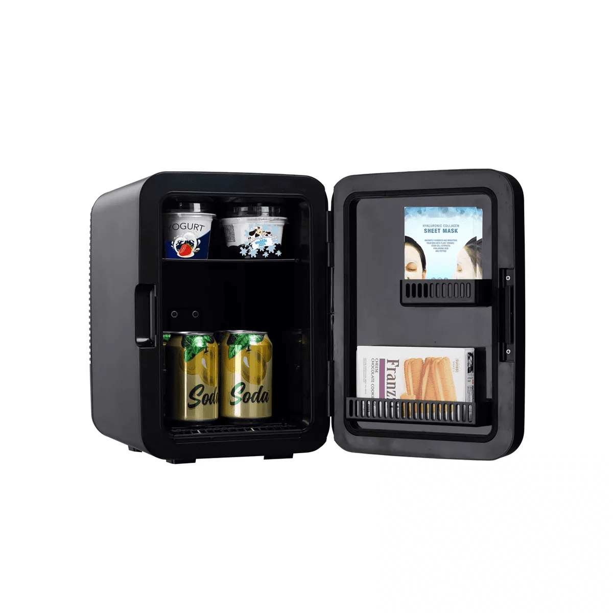 Frigidaire 0.35 Cu Ft 15 Can Retro Portable Mini Refrigerator Black with Stainless Door: Thermoelectric, 3 Shelves, ETL Listed - Image 5