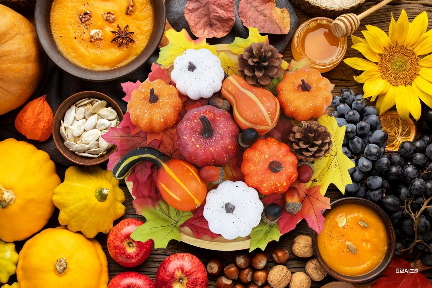 36PCS Mini Artificial Pumpkins Fall Decor Set - Realistic Small Fake Pumpkins for Decorating with Gourd Fall Leaves Acorns Pinecones for Autumn Table Centerpiece, Thanksgiving Harvest Home Decorations - Image 7