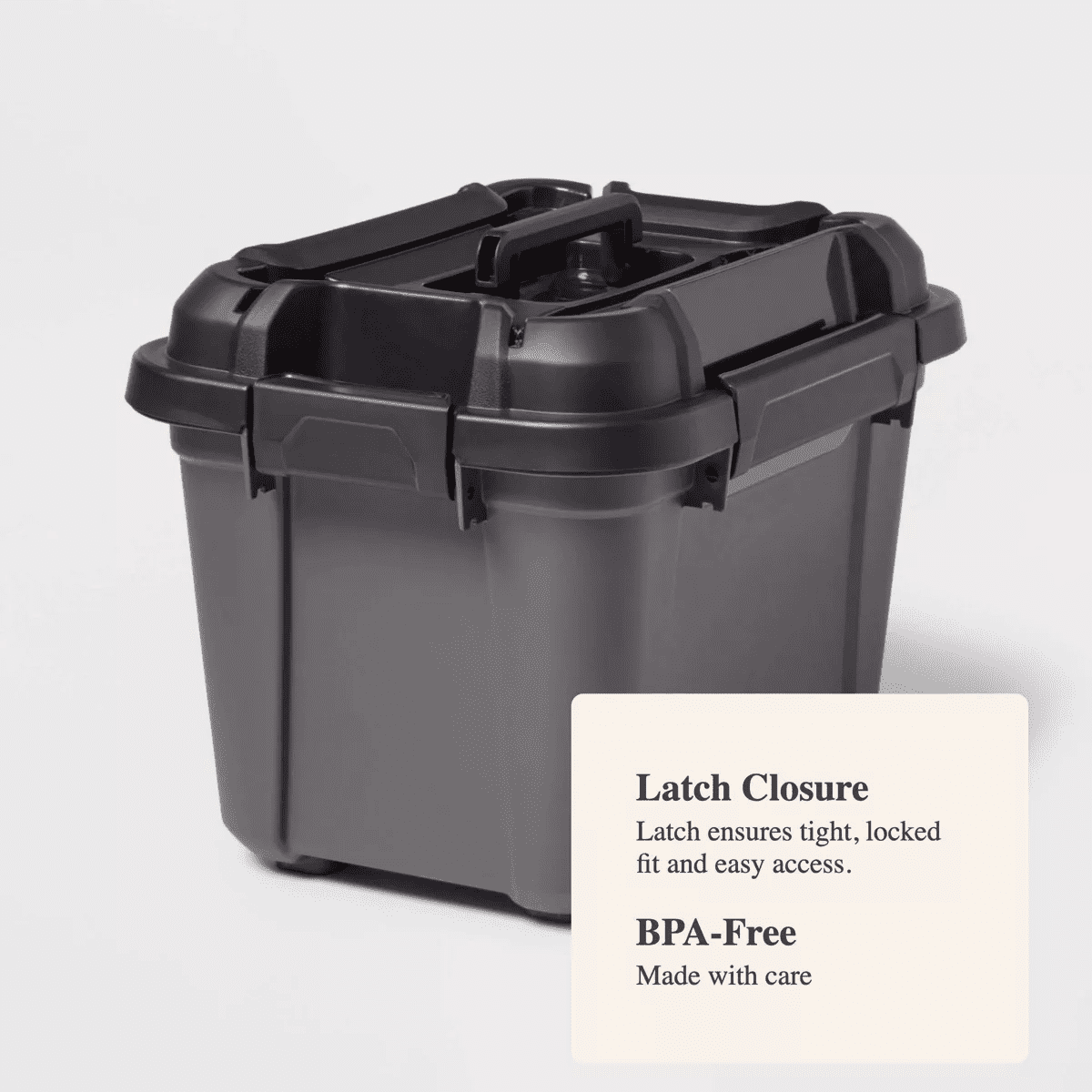 Tool and Hardware Latching Storage Box with Handle - Brightroomâ„¢: Gray Multi-Compartment Tote, 18L Capacity - Image 4