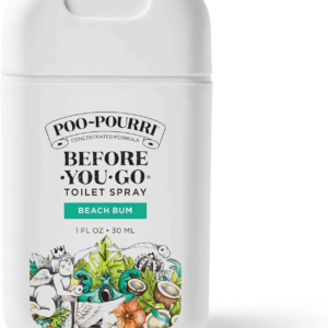 Before-You-Go Pocket Toilet Spray, Travel Essentials, Beach Bum, 1 Fl Oz, up to 50 Uses, On-The-Go Bathroom Odor Deodorizer with Essential Oils, TSA Approved Size, Coconut Orchid Scent