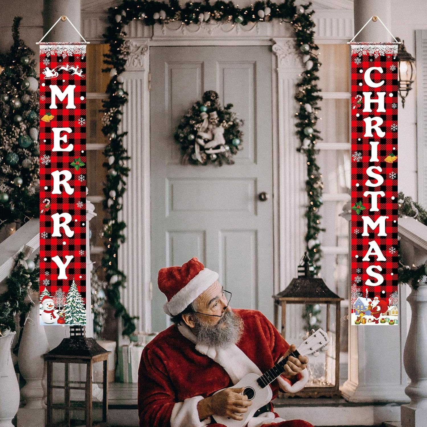 Christmas Decorations Merry Christmas Banner Xmas Porch Door Sign Welcome Banner for Wall Home Party Decor Christmas Decorations Indoor Outdoor - Image 6