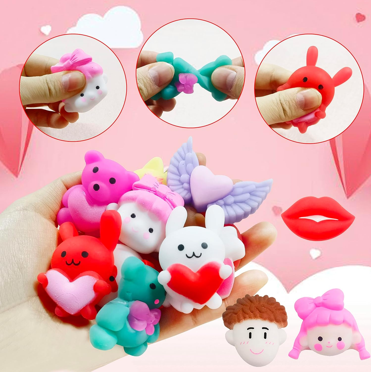 24Pcs Valentines Day Gifts for Kids Mochi Squishy Toys Filled Valentine Gift Boxs for Kids Girls Boys Valentines Day Gifts Exchange Classroom School Exchange Prize - Image 5
