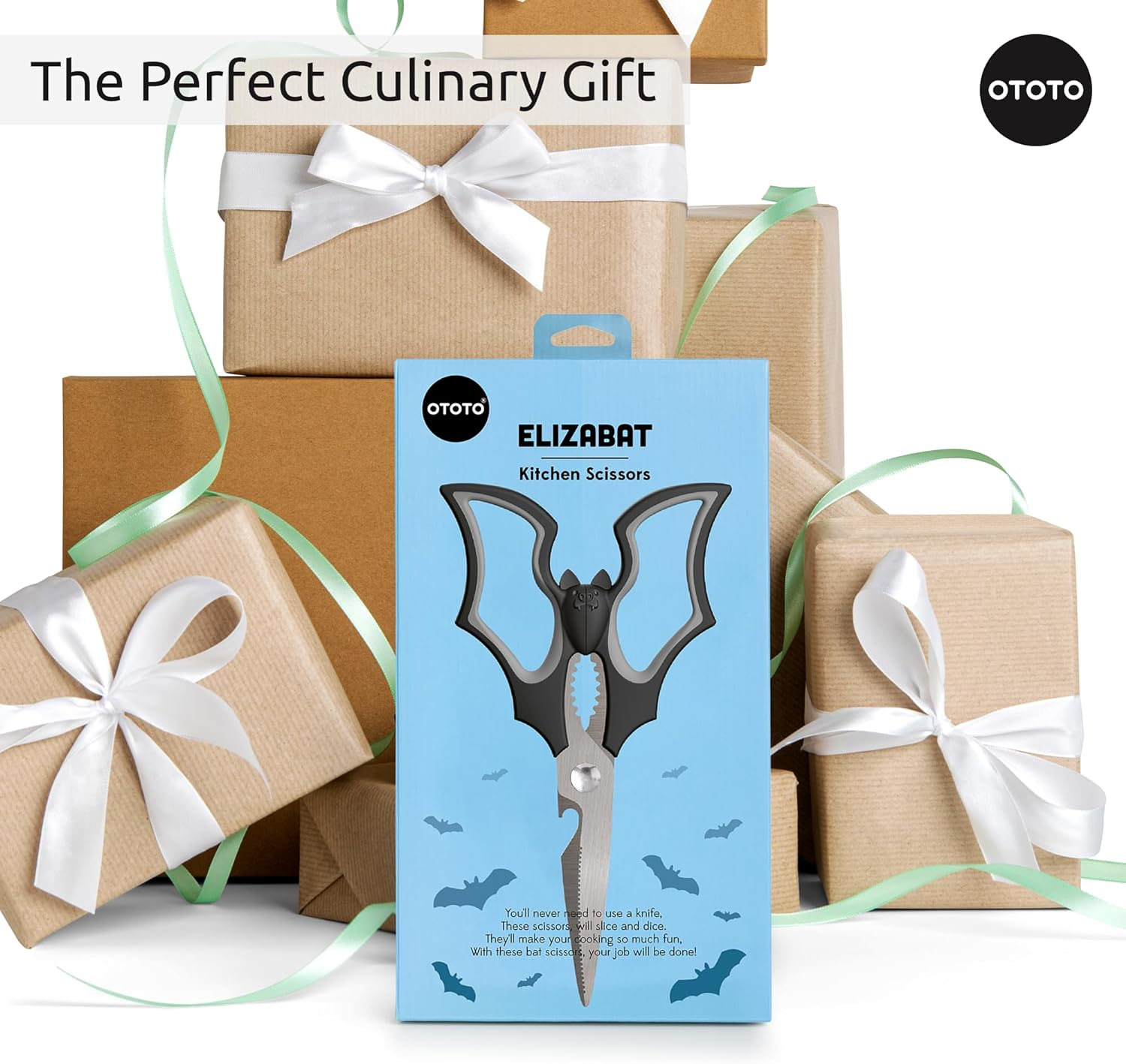 Elizabat Kitchen Scissors - Halloween Goth Cute Bat Kitchen Shears, Gothic Scissors Utensils - Spooky Bats Halloween Gifts, Cute Gadgets - Image 6