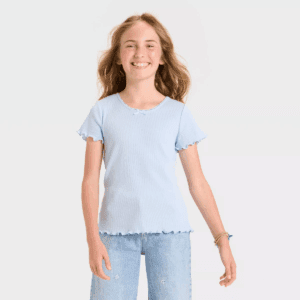 Girls' Short Sleeve Fitted Pointelle T-Shirt - Cat & Jackâ„¢