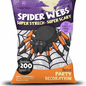 Halloween Spider Web Decoration, 200 Sqare Feet & Plastic Spiders, Halloween Party Supplies, Spider Webs (Small, 200 Sq Feet) (8 Fake Spiders Included)