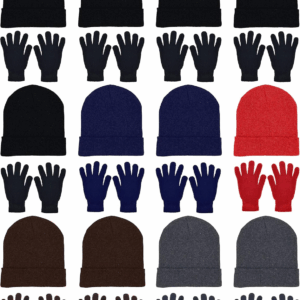 24X Winter Beanies & Gloves Combo Pack, Bulk Pack for Men Women, Warm Cozy Gift
