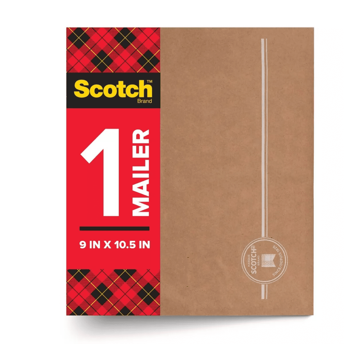 Scotch 9"X10.5" Curbside Recyclable Mailer Size 2: Padded Shipping Envelope, Self-Adhesive, Tan