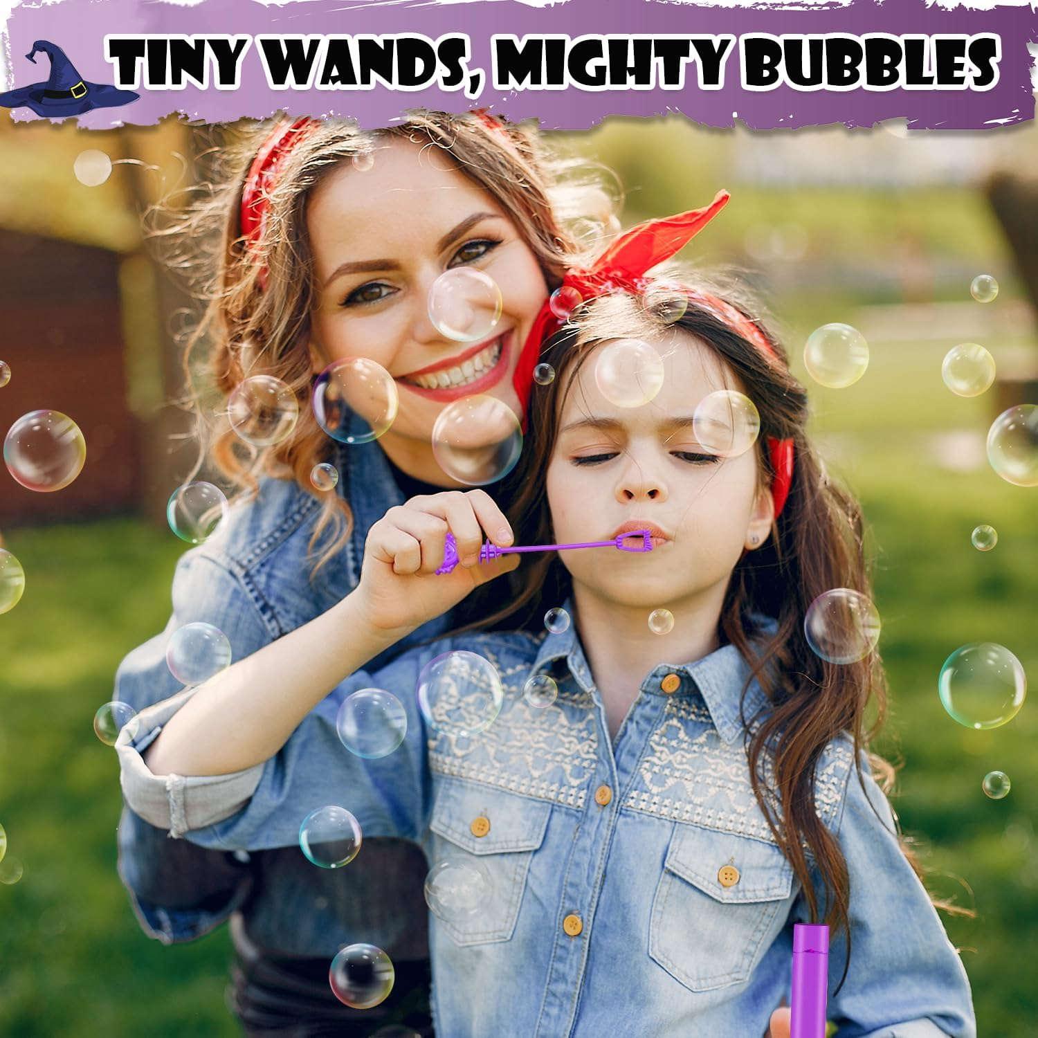 Halloween Party Favors Goodie Bag Stuffers for Kids 32 PCS, Mini Bubble Wands for Toddlers, Small Boo Trick or Treat Basket Bucket Fillers, Birthday Classroom Games Activities Supplies Prizes Gifts - Image 3