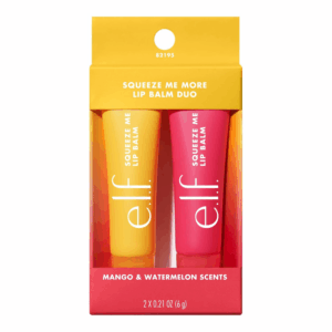 Squeeze Me More Lip Balm Duo, Moisturizing Balm for a Sheer Tint of Color, Made with Hyaluronic Acid, Vegan & Cruelty-Free, Mango & Watermelon