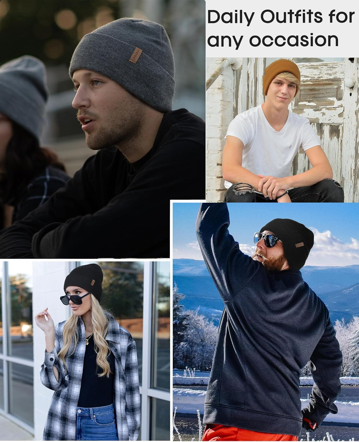 Beanie for Men Women Cuffed Thick Knitted Unisex Winter Hat Beanies Skull Cap - Image 6