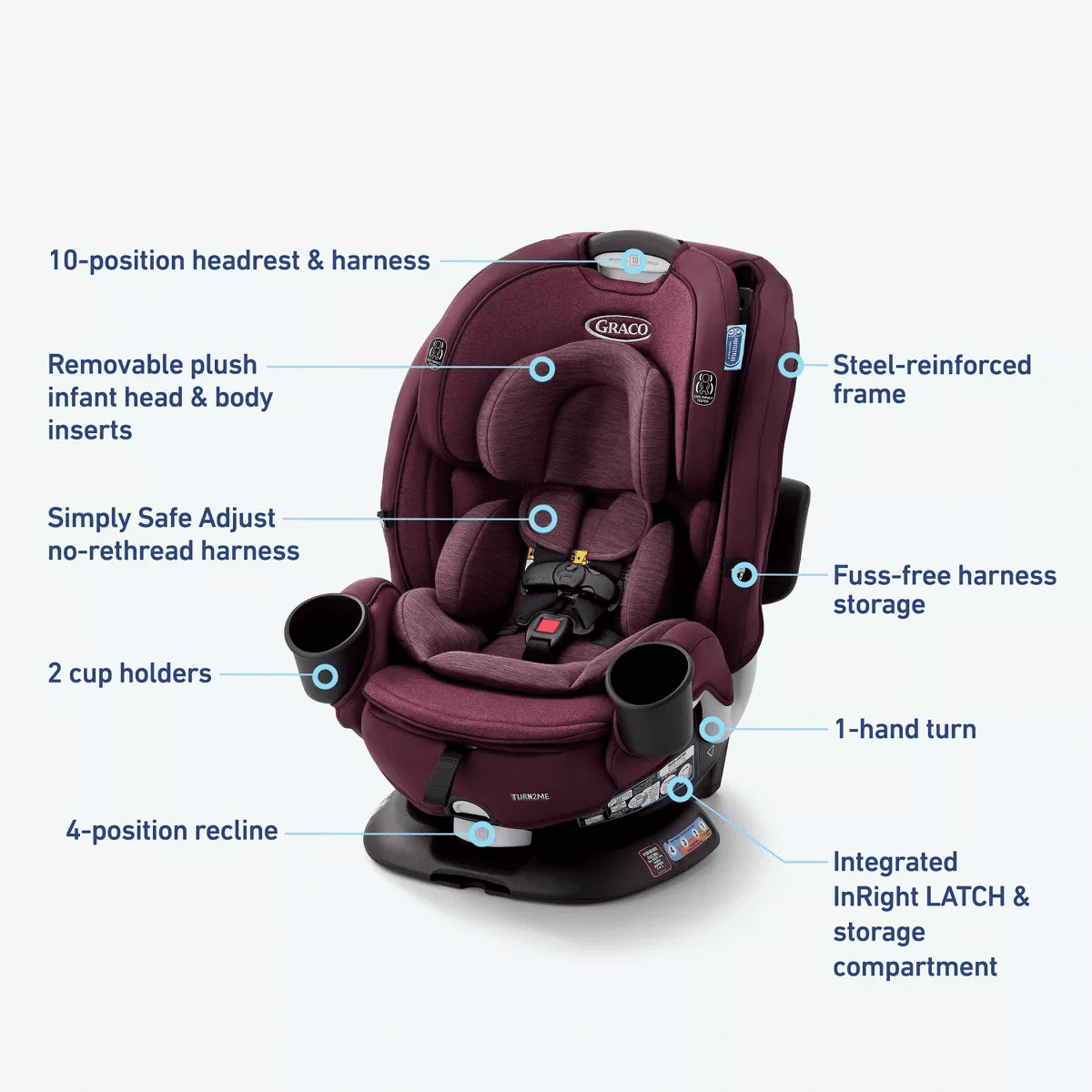 Graco Turn2Me 3-In-1 Rotating Convertible Car Seat - Image 7
