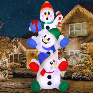 6 FT Christmas Inflatable Decoration Stacked Snowman with Build-In Leds Blow up Inflatables for Xmas Party, Home Indoor Outdoor Christmas Décor Yard Garden Lawn Winter Holiday Supplies Décor