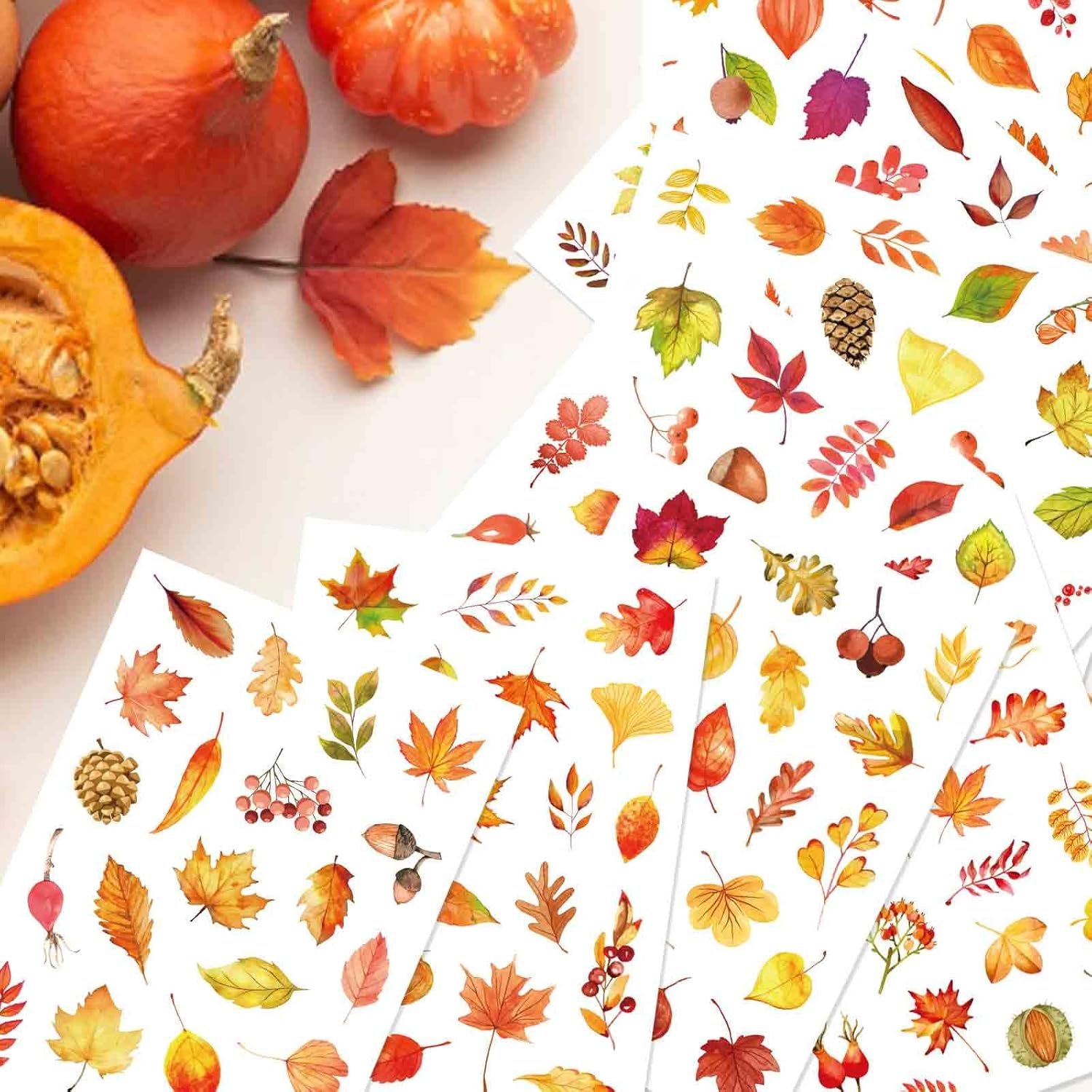 32 Sheets Fall Maple Leaves Stickers - Self Adhesive Autumn Stickers, Party Supplies for Thanksgiving, Harvest & November Decor - Image 6
