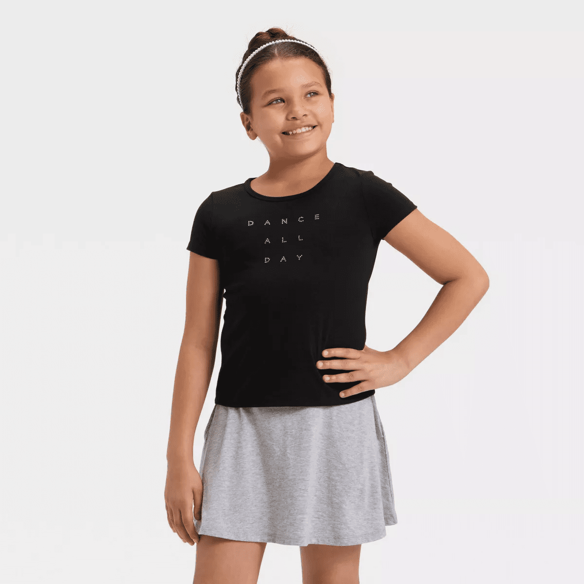 Girls' Short Sleeve Fitted Embellished T-Shirt - Cat & Jack