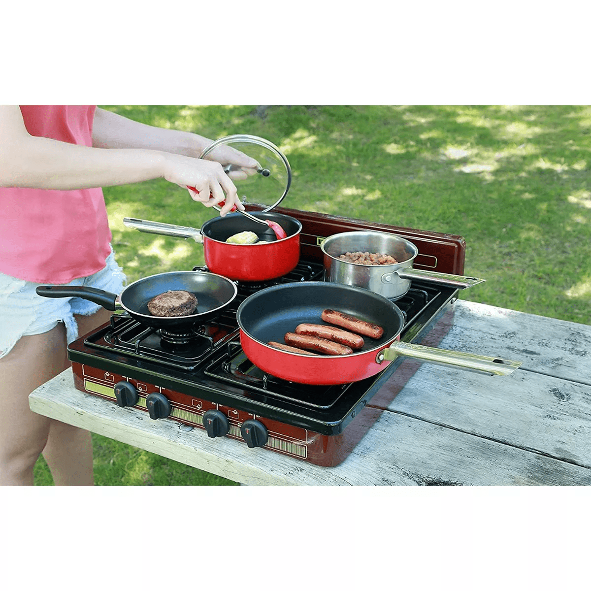 Koblenz® PFK-400 4-Burner Outdoor Gas Stove Top in Gold - Image 4
