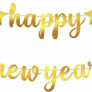 , Shiny Gold Happy New Year Banner - No DIY, 10 Feet | New Years Eve Party Supplies 2026 | New Years Eve Banner for Happy Decorations 2026, NYE Decorations 2026
