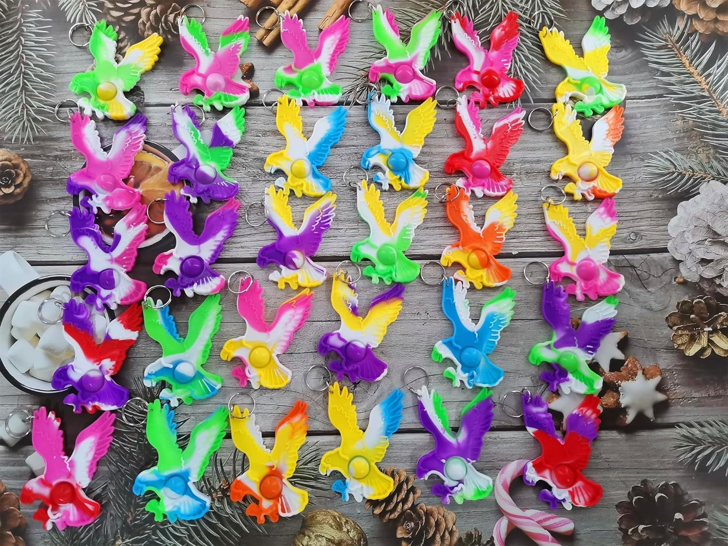 30 Packs Eagle Fly Item Assorted Fidgets Toys for Kids Children Classroom Students Gifts from Teacher,Independence Day Party Bubble Favors - Image 2