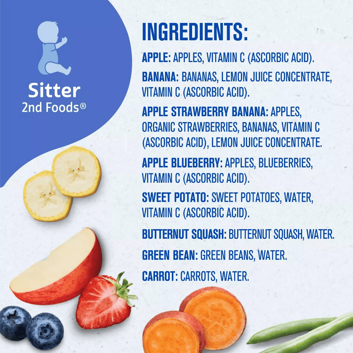 Gerber Baby Food Stage 2 Fruit & Veggie Puree Tubs 16 Variety Pack - 128Oz - Image 8