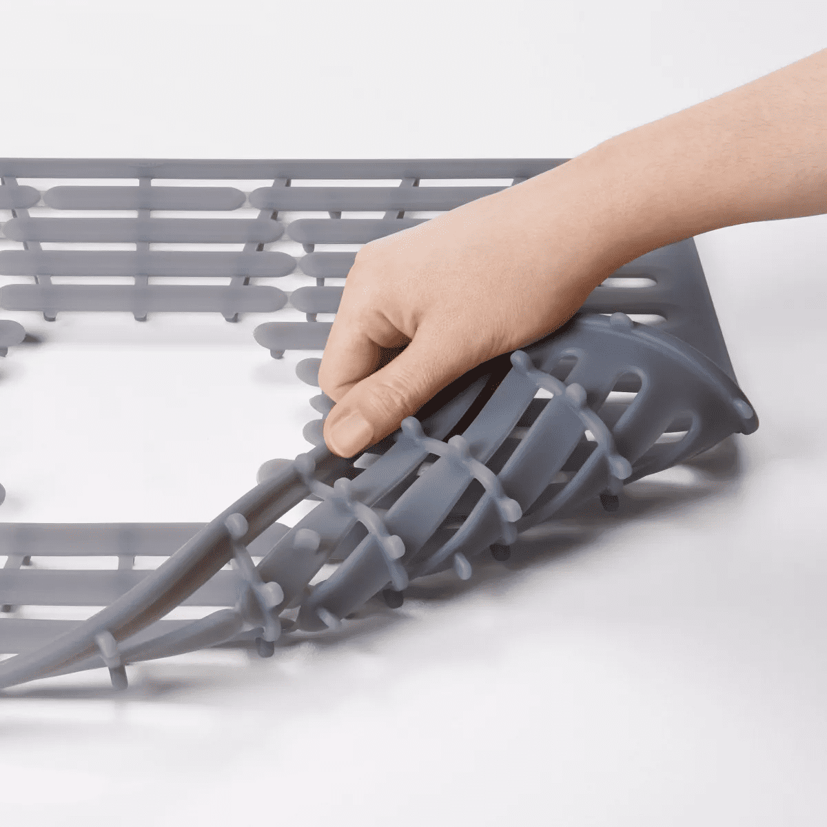 OXO 11.3" X 12.8" Silicone Sink Mat Gray: Kitchen Sink Protector & Dish Drying Mat, Machine Washable - Image 6