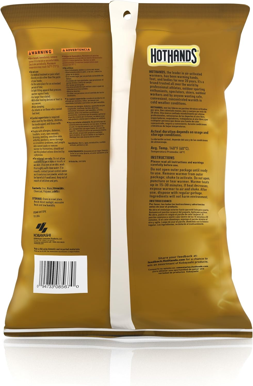 Body & Hand Super Warmers - Long Lasting Natural Odorless Air Activated Warmers - up to 18 Hours of Heat - 10 Individual Warmers - Image 3