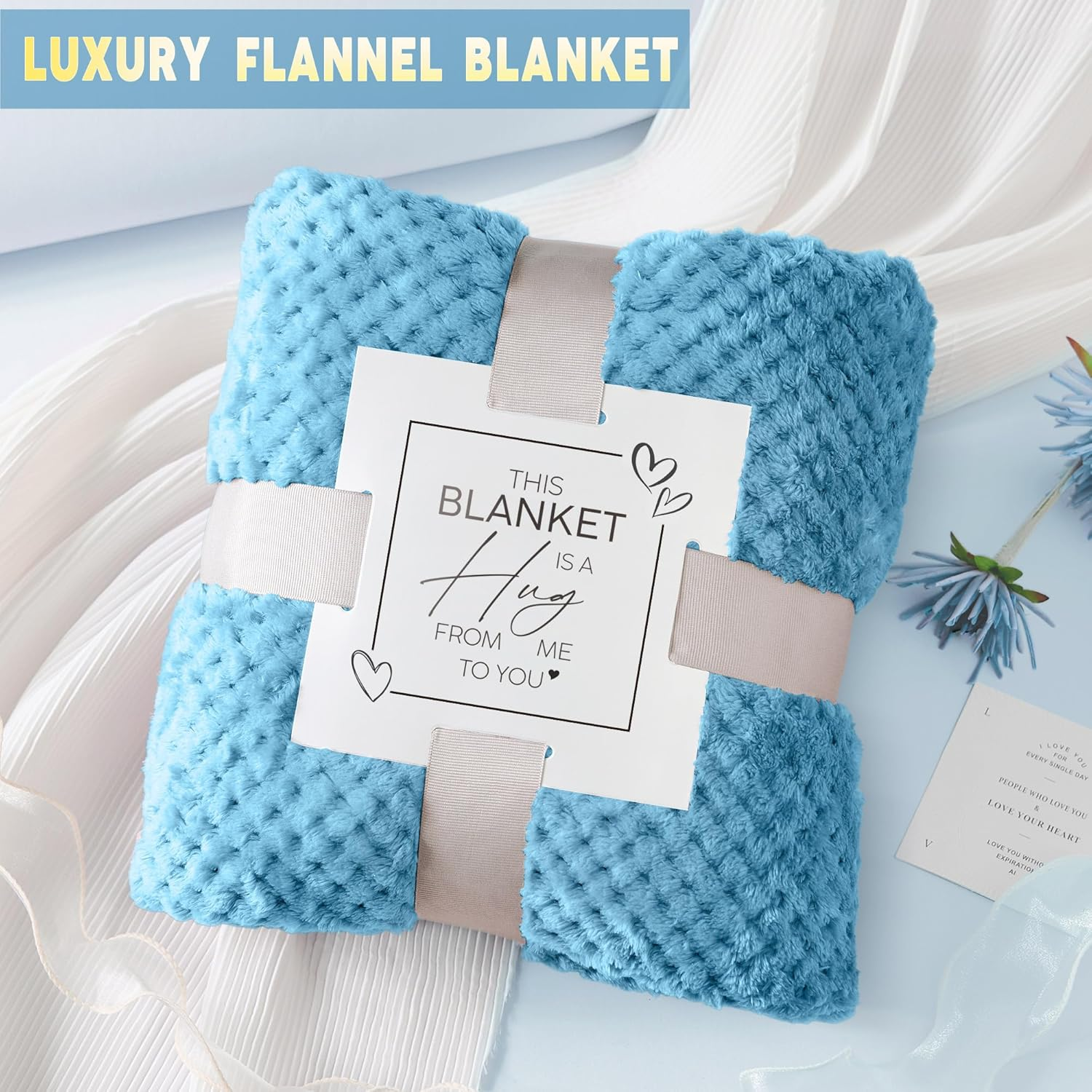 Self Care Get Well Soon Gifts for Women, Luxury Ocean Spa Gift Basket with Flannel Blanket - Unique Birthday Valentines Mother'S Day Christmas Gifts for Mom Wife Girlfriend Best Friend Sister Her - Image 4