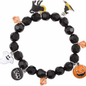 Halloween Bracelets Ghost Pumpkin Switch Charm Bracelets Gifts Stretch Beaded Bracelets for Women