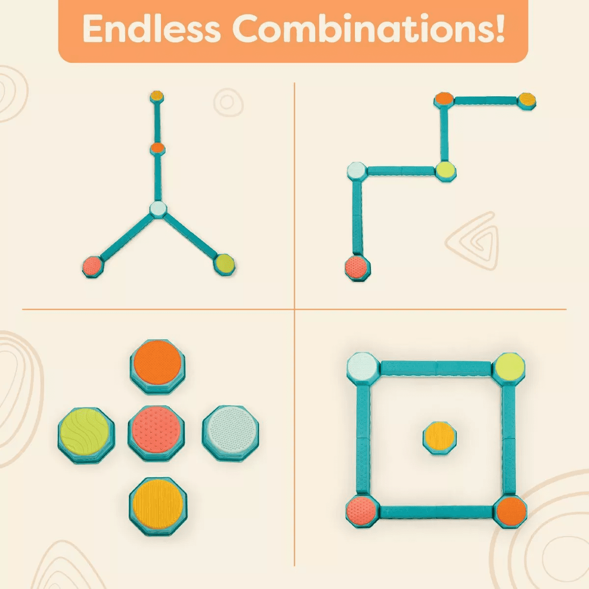 B. Toys Sensory Balance Beams for Active Play Balance and Build Set - Image 4