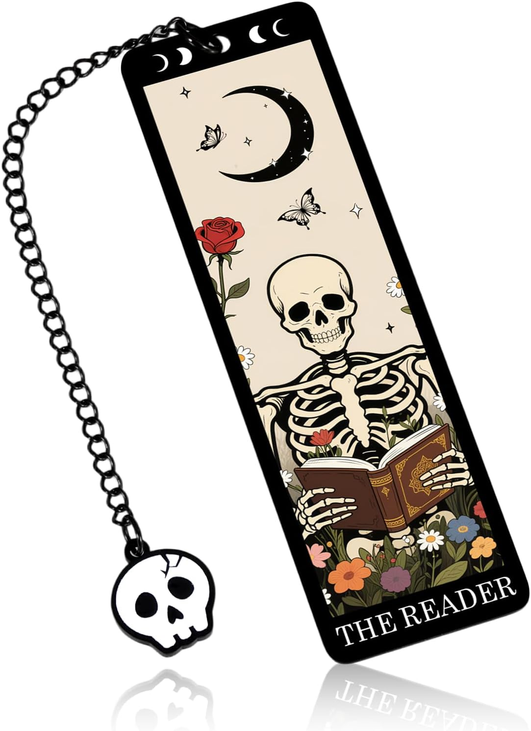 Halloween Gifts for Women Adults - Horror Bookmark Gifts Skeleton Bookmarks Dark Romance Bookmarks Funny Tarot Card Bookmark for Book Lovers - Halloween Boo Basket Items Spooky Gift Basket Stuffers