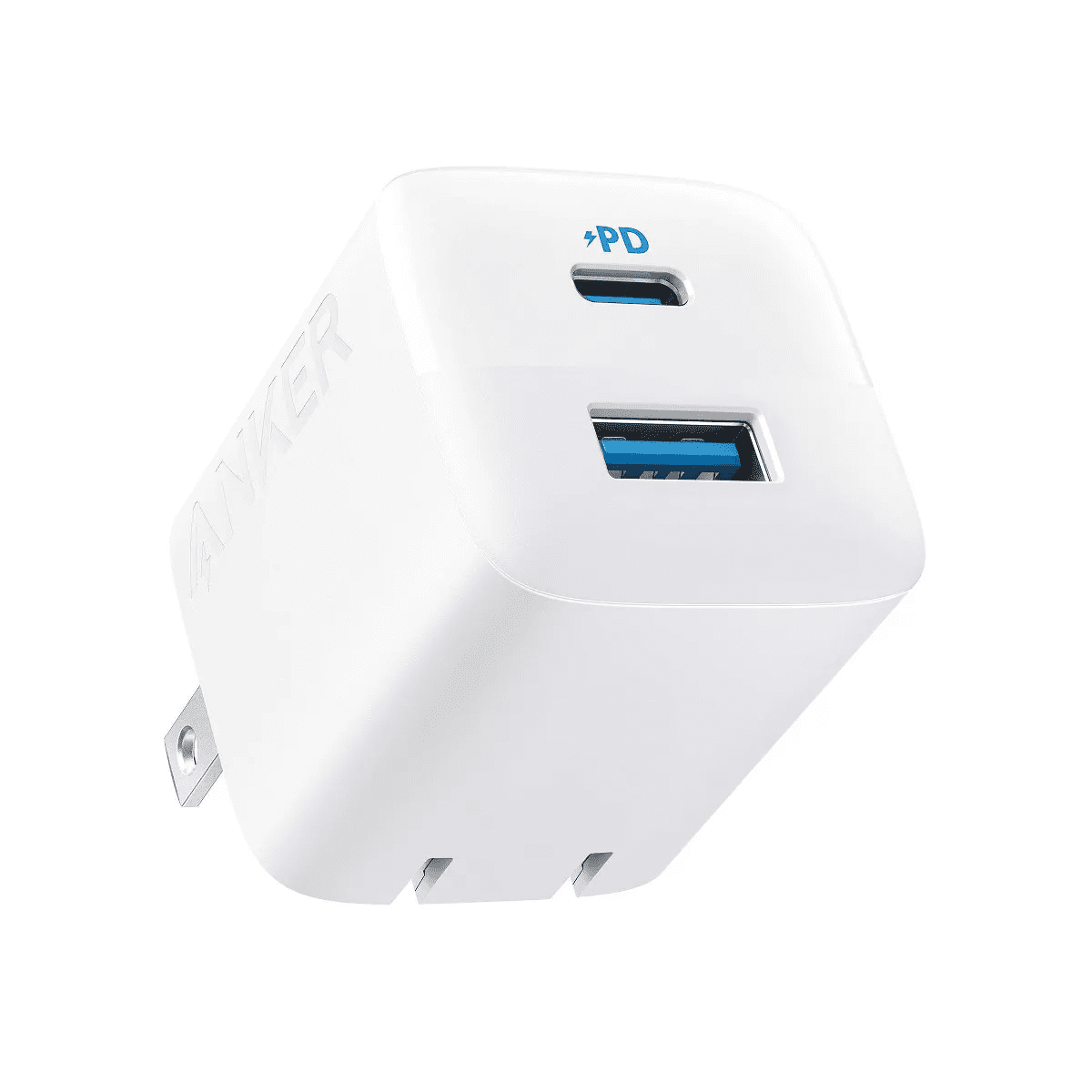 Anker 2 Port 33W Wall Charger with 6' USB-C to USB-C Cable - White: Quick Charge, 9V Output - Image 2